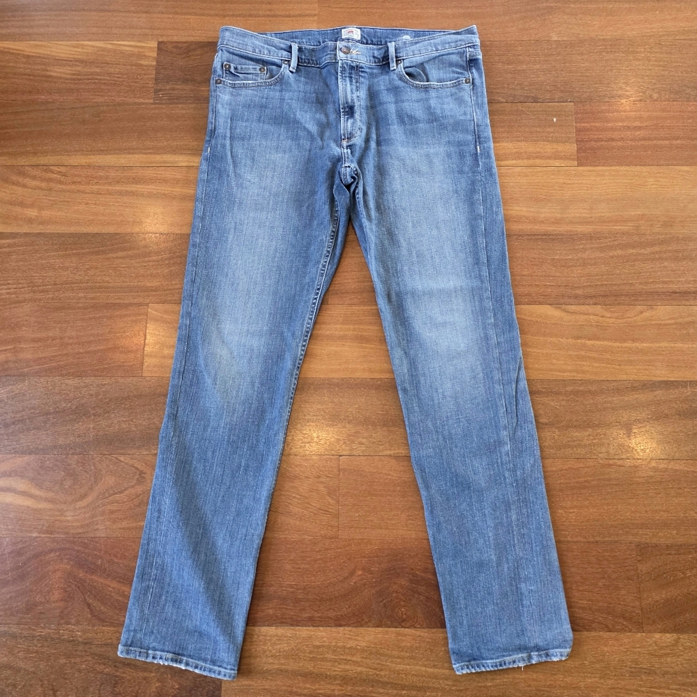 Faherty Jeans Straight Ocean Wash Pacific Mens 36x33 Stretch Denim
